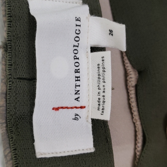 Anthropologie metallic green snake print women's pants size 26 - Picture 9 of 11